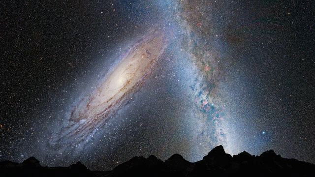 thien-ha-va-cham-nhau Trong hàng tỷ năm tới, thiên hà Andromeda và Milkyway sẽ vẫn va chạm với nhau.